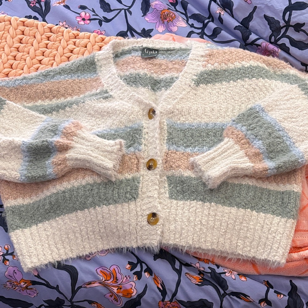 Arula Striped Crop Cardigan
